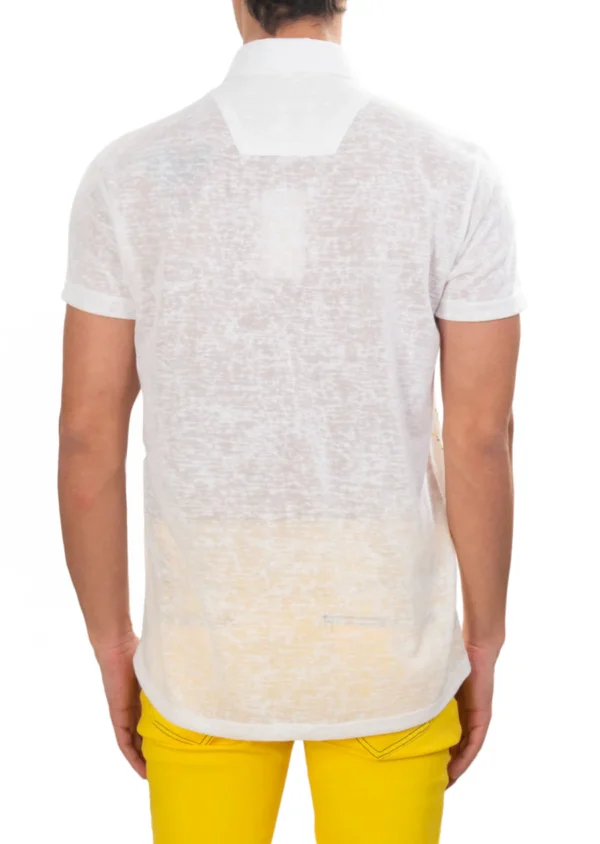 Yellow Matrix Degraded Linen Shirt - Image 2