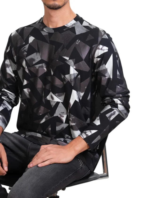 Black Silver Triangle Knit Tee - Image 2