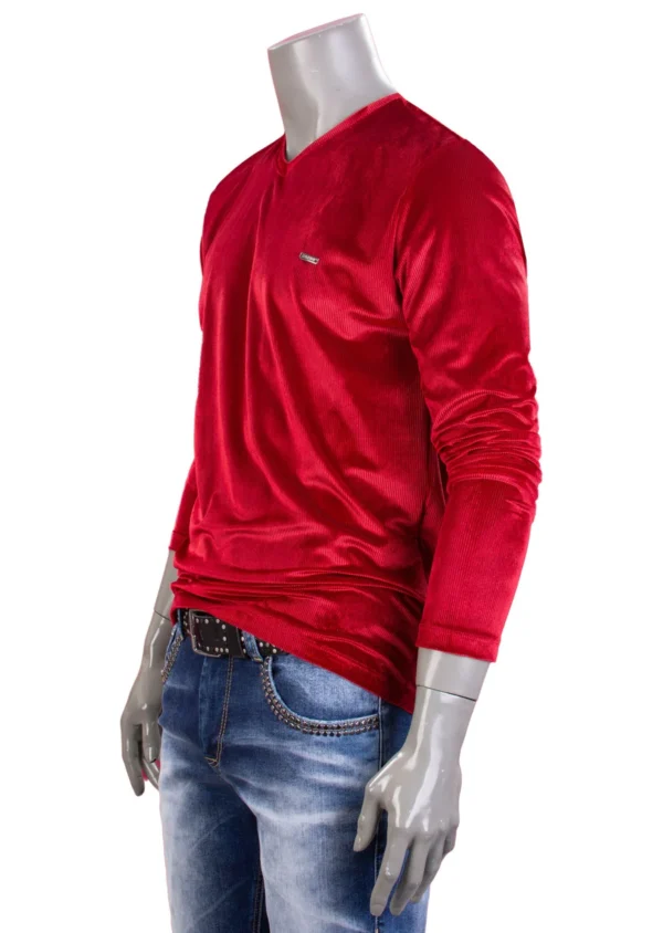 Burgundy Luxe Velour Tee - Image 2
