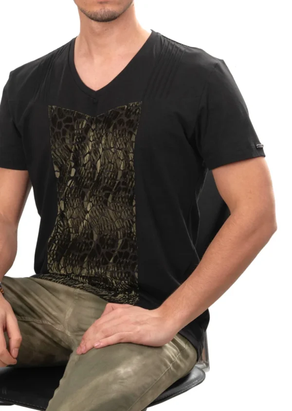 Black Snake Partial Velvet Tee - Image 2