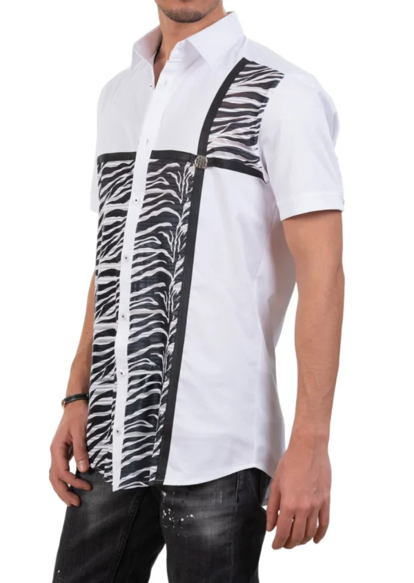 White Zebra Contrast Shirt - Image 2