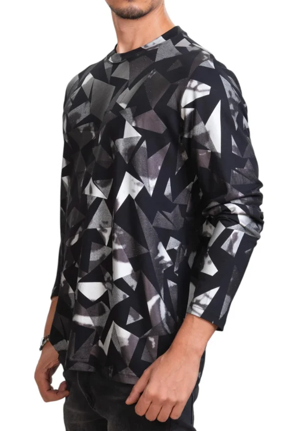 Black Silver Triangle Knit Tee - Image 3