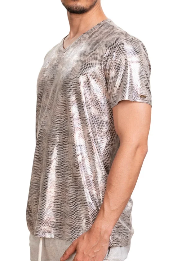 Beige Gold Alligator Snake Tee - Image 3
