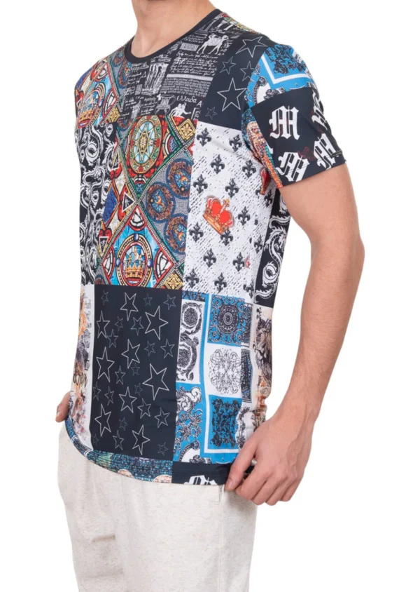 Black Collage Star Linen Tee - Image 3