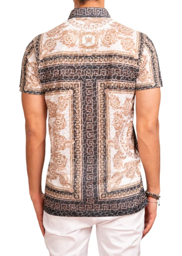 Brown Beige Devore Baroque Polo - Image 4