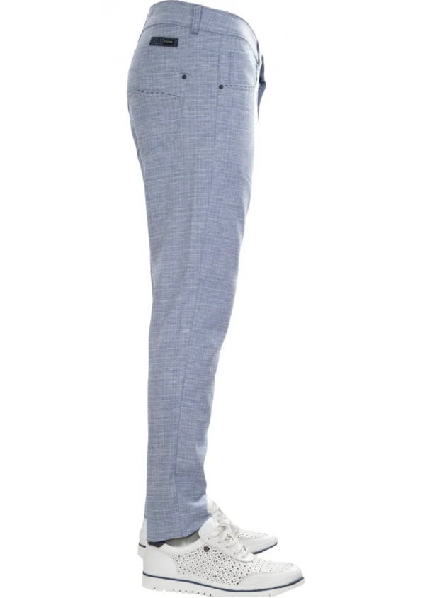 Blue Faded Plaid Linen-Blend Suit - Image 4