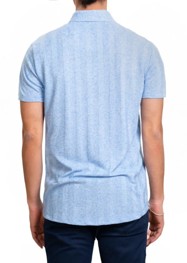 Blue Tonal Stripe Linen Shirt - Image 2