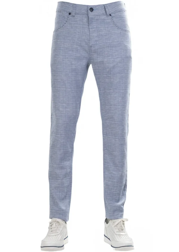 Blue Faded Plaid Linen-Blend Suit - Image 6